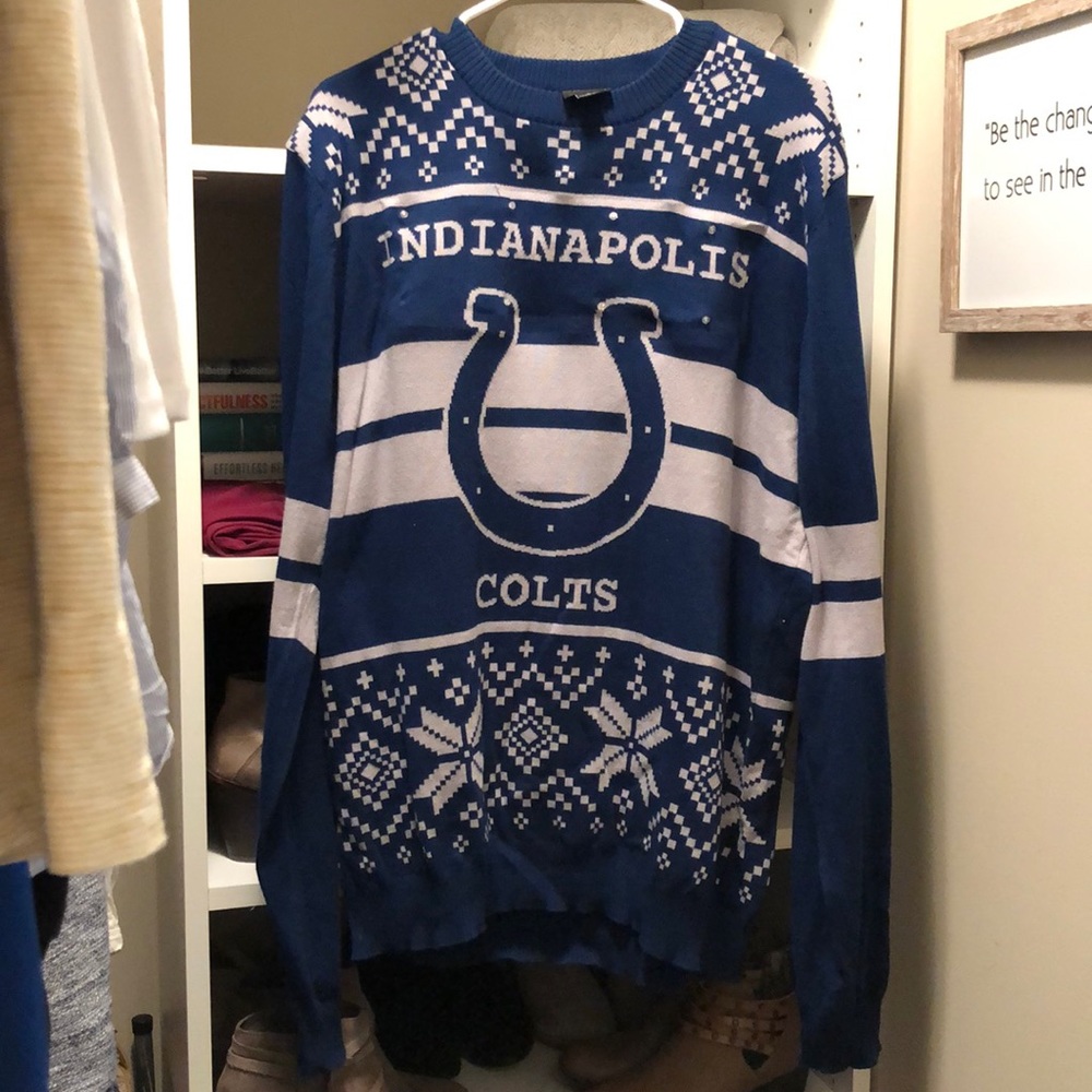 Indianapolis Colts Blue Winter Sweater Size Large